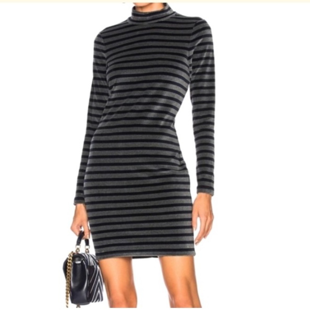 NWT T by Alexander Wang long sleeved velour dress. Sz XS